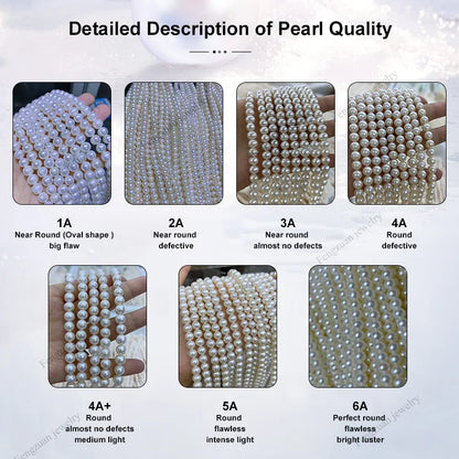 4A 4A+ Natural Freshwater Round Pearl Strand Chain Wholesale Price Jewelry Making DIY Necklace for Woman Gifts