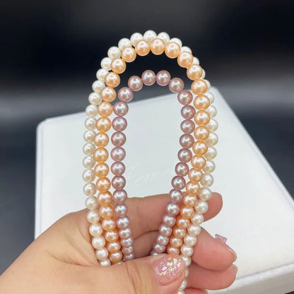 4A 4A+ Natural Freshwater Round Pearl Strand Chain Wholesale Price Jewelry Making DIY Necklace for Woman Gifts