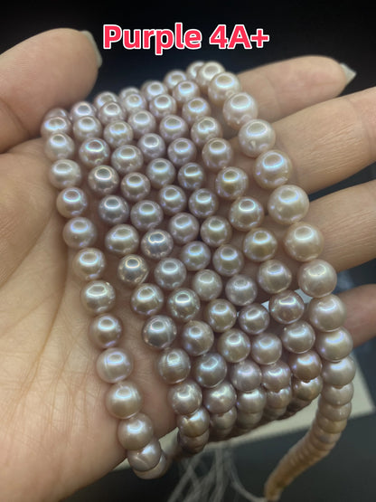 4A 4A+ Natural Freshwater Round Pearl Strand Chain Wholesale Price Jewelry Making DIY Necklace for Woman Gifts