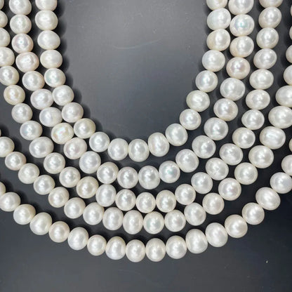 4A 4A+ Natural Freshwater Round Pearl Strand Chain Wholesale Price Jewelry Making DIY Necklace for Woman Gifts