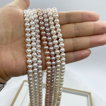 4A 4A+ Natural Freshwater Round Pearl Strand Chain Wholesale Price Jewelry Making DIY Necklace for Woman Gifts