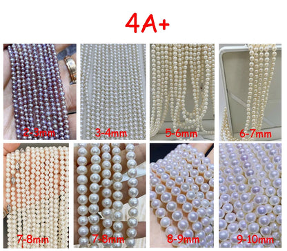 4A 4A+ Natural Freshwater Round Pearl Strand Chain Wholesale Price Jewelry Making DIY Necklace for Woman Gifts