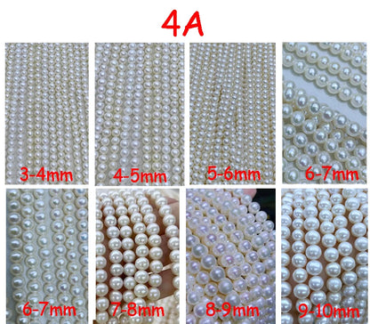 4A 4A+ Natural Freshwater Round Pearl Strand Chain Wholesale Price Jewelry Making DIY Necklace for Woman Gifts