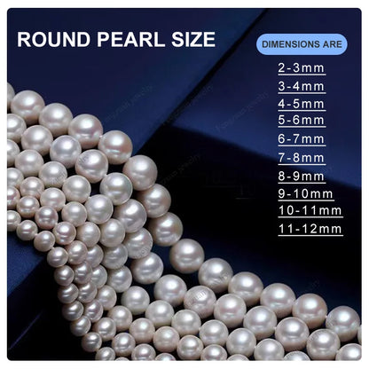 4A 4A+ Natural Freshwater Round Pearl Strand Chain Wholesale Price Jewelry Making DIY Necklace for Woman Gifts