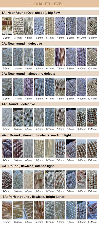 4A 4A+ Natural Freshwater Round Pearl Strand Chain Wholesale Price Jewelry Making DIY Necklace for Woman Gifts